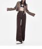 Pantalones vaqueros Maillard de cintura alta rectos para mujer, holgados, adelgazantes, con caída, pierna ancha, estilo mopa