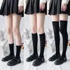 Meias 3/4 Longas Preto e Branco Meias Jk Meias Femininas de Cano Médio Primavera e Verão Efeito Emagrecedor Pernas Acima do Joelho Finas Meias Altas de Seda Preta