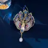 Broche de Alta Qualidade para Indústria Pesada Estilo Chinês Rosto de Pássaro Cor Fênix Pingente de Franja de Pérola Corsage Acessórios para Roupas Femininas