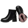 Zapatos planos para madre zapatos de algodón 2023 nuevos otoño e invierno botas cortas zapatos para mujeres de mediana edad y mayores zapatos de cuero forrados de lana botas Martin cálidas