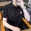 Camisa Polo de Hielo Delgado Transpirable Fresca de Verano para Hombre Nueva Camiseta Casual de Manga Corta Cuello Solapa Corte Delgado Ropa