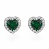 Versión coreana de los nuevos aretes de cobre blanco plateado micro-Diamante Amor incrustado aretes de circonita Europa y Estados Unidos suministro transfronterizo caliente