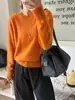 Deseo para "Naranja" Suéter de Punto de Lana Cachemir Cepillada Suave y Elástica Cuello Redondo Mujer 26 Otoño Invierno