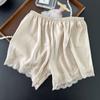 9355 Pantalones de Seguridad Antideslumbrantes tipo Culotte de Imitación Seda Satinada Pantalones de Casa Pantalones Triples Leggings Shorts Sueltos para Casa