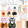 Máscara de Gato de Halloween de Venta Caliente Transfronteriza, Rejilla para Ojos DIY, Pegatinas de Gemas, Piezas de Tela de Fieltro, Tiras de Piel Artificial