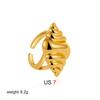 Anillo Abierto Exagerado de Caracola de Oro de 18K Transfronterizo Europeo y Americano Anillo Brillante de Gama Alta Anillo Decorativo Espiral Amazon