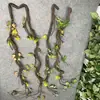 Decoración de Ratán de Hoja de Uva Simulada Hoja Verde Plástico Ratán Falso Trepadora Hoja de Rábano Verde Hoja de Techo Planta Verde Venta al por Mayor