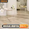 Mesa de Centro Simples para Casa, Mesa Lateral Estilo Creme para Sofá, Mesa Redonda Pequena para Sala de Estar e Quarto, Mesa de Cabeceira Dobrável Criativa