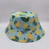 Sombrero de Pescador Informal Transfronterizo Europeo y Americano con Estampado de Frutas para Viajes al Aire Libre, Sombrero de Cubo de Moda, Sombrero de Sol de Protección Solar Europeo y Americano