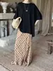 [Primer Lanzamiento] Camiseta de Manga Corta Holgada Oversize Estilo Perezoso de Algodón de Alto Hilo Tencel Veraniego Thirteen Lines para Mujer Tb8103