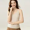 Camisola 100% caxemira pura com decote em V, uma peça de vestuário externo ou para usar em camadas por baixo para mulheres, um top de malha sem mangas, justo ao corpo e que valoriza a silhueta