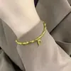 [Mismo que el Influencer] Pulsera de Bambú de Aleación Alto Sentido Método Antiguo Oro Arena Pulsera de Festival para Novia y Madre