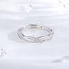 Anillo de pareja de plata esterlina s925 con ondas cruzadas, par de anillos abiertos, nicho, regalo de alta gama para el Día de San Valentín.