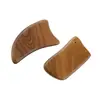 Placa Gua Sha de Sândalo Verde Natural Personalizada, Pente Massageador Triangular de Sândalo Dourado para Pontos de Acupuntura, Massageador de Madeira Maciça para Pontos de Acupuntura Meridianos