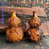 Colgante de calabaza pequeña Madera de Trueno madera de azufaifo Doble Dragón Colgante para coche tallado Calabaza de Doble Dragón