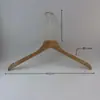 Cabides de Madeira Maciça Natural Sem Pintura para Lojas de Roupas Femininas, Antiderrapantes e que Não Marcam, Adequados para Lojas de Roupas, Podem Ser Impressos com Logo, Atacado
