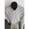 Camiseta de manga larga estilo americano con cuello Henry texturizado para hombre, capa base deportiva casual de otoño, top holgado deconstruido