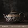 Té de estilo japonés con esmalte de hierro dorado, zen marchito, es la olla antigua de cocción temprana, hecha a mano, cerámica tosca, tetera de tamaño pequeño, olla individual, tetera