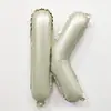 Color Retro 16 pulgadas Blanco Crema Letra A-Z Número 0-9 Fiesta Inglés Cumpleaños Set Globos Decorativos de Papel de Aluminio