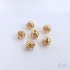 Flor Calada de Oro de 14K Relleno que Conserva el Color, Bola, Mariposa, Nube Auspiciosa, Nudo Chino, Cuentas de Bola, Cuerda para Manualidades, Joyería, Pulsera, Cuentas Espaciadoras 8mm