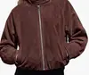 Chaqueta Corta para Mujer con Cuello Alto y Cremallera Cuello alto suave y holgado, diseño de cremallera frontal, chaqueta moderna