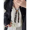 Colar com Contas de Madeira, Cerâmica e Tecido Chiffon Estilo Étnico Retrô Corrente para Clavícula Colar de Nicho de Luxo para Mulheres