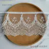 Borda de Renda com Flores de Ameixa Onduladas de Malha de 13,8 cm, Acessórios para Saia de Vestido de Casamento, Tecido de Renda Bordada Solúvel em Água