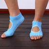 Calcetines de Yoga Profesionales Antideslizantes para Mujer de Medio Dedo sin Espalda con Cinco Dedos Transpirables Primavera y Verano Calcetines Deportivos de Fitness Calcetines de Pilates