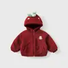 Roupas de Outono e Inverno para Meninas Jaquetas, Moda Bebê Crianças Estiloso Tendência Marca Desenho Animado Acolchoado Espessado com Capuz Desenho Animado Pelo Suéteres