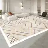 Alfombra de Café de Lujo de Gama Alta Manta Alfombra Sala de Estar Estilo Crema Alfombrilla de Piso para Sofá Lavable No Tóxica Antideslizante Alfombra de Dormitorio junto a la Cama