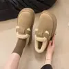 Zapatos de Algodón Engrosados de Terciopelo Cálido Plus para Mujer, Zapatos Peludos tipo Birkenstock, Nuevo Estilo Otoño/Invierno 2026, Botas de Nieve de Suela Gruesa para Mujer