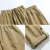 Hanlu Nueva Ropa Masculina Estilo Hong Kong 2025 Primavera Nuevos Pantalones de Trabajo Rectos Marca de Tendencia Holgados Casuales Largos Q