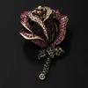 Broche de rosa exagerado europeo y americano, exquisito ramillete retro de alta gama para mujer, diseño de nicho, alfiler con sentido, accesorios para trajes.