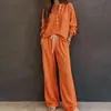 Otoño 2026 Nuevo Conjunto de Camisa de Manga Larga Waffle de Color Sólido y Pantalones para Mujer Estilo Casual Perezoso Transfronterizo Europeo y Americano