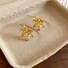Brincos Redondos Estilo Europeu e Americano Agulha de Prata, Modernos e Elegantes para o Dia a Dia, Brincos de Tarraxa Exquisitos com um Toque de Luxo Leve e Sofisticado, Acessórios de Orelha Femininos Simples e Versáteis