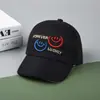 Gorra de béisbol para niños con bordado, gorro de bebé estilo coreano para niños y niñas, fina para el sol de verano con diseño de cara sonriente