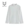 Camiseta básica cómoda y cálida para otoño e invierno, top versátil de color liso para negocios y uso diario, manga larga con cuello medio de terciopelo alemán de doble cara para hombre