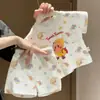Nuevo Conjunto de Dos Piezas de Verano para Bebé Niño Unisex Estampado de Alienígena Lindo Camiseta de Manga Corta y Pantalones