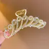 Pinza de Metal Grande para el Cabello para Mujeres, Gama Alta, Lujo Ligero, Pinza de Tiburón, Pinza para Moño, Parte Posterior de la Cabeza, Pinza Elegante para el Cabello, Pinza de Garra