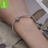 Pulsera Ziyun de plata con corazón de rosa bañada en platino, nueva serie de cuentas para San Valentín, boda, accesorios de cuentas de plata 925