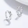 Pendientes de Aro con Cruz de Plata 925, Pendientes de Lujo Ligero de Gama Alta para Mujer, Joyería de Nicho de Moda Transfronteriza para Ins, Pendientes de Aro