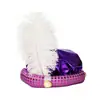 Sombrero de Aladino para mascarada, para adultos y niños, para fiestas navideñas, accesorios de actuación, sombrero de plumas para Halloween.