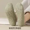 Meias de Veludo Coral para Mulheres, Meias Grossas de Veludo para Casa, Meias de Barco Meio Veludo com Silicone Antiderrapante, Meias Femininas, Atacado de Comércio Exterior
