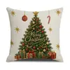 Funda de almohada navideña transfronteriza 2026, decoración festiva, funda de cojín para sofá, funda de almohada con estampado de muñeco de nieve y Santa Claus