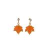 Traje de Joyería de Hoja de Arce Roja con Gota de Aceite Transfronterizo Nuevo Producto Exquisito Zircón Todo Fósforo Joyería de Gama Alta para Mujeres