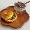 Bandeja de Madera para Exteriores para Té Helado y Snacks, Bandeja de Madera de Ébano, Bandeja de Frutas, Bandeja de Snacks con Alto Valor Estético