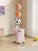 Rack de Armazenamento de Basquete Multicamadas para Casa Equipamento de Fitness Interno Prateleira de Armazenamento de Equipamentos Esportivos Raquete Cesta de Armazenamento para Tapete de Yoga