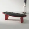 Banqueta de Couro Genuíno Luxo Nórdico para Uso Doméstico, Banqueta Sofá de Sala de Estar, Banqueta Criativa de Designer para Fim de Cama, Banquinho de Descanso