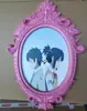 Marco de Fotos Ovalado Estilo Europeo Retro, Marco de Pintura al Óleo, Marco de Fotos de Boda, Accesorio de Decoración de Pared Dorado para Bodas, Marco de Espejo Decorativo
