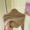 [em estoque suéter de gola semi-alta para meninas outono e inverno suéter com trama de ponto canelado versão coreana de malha fina baixa para bebês meninas inverno